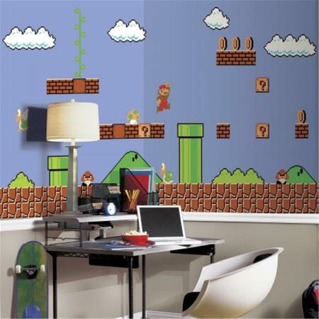 ROOMMATES Super Mario Retro X-Large Chair Rail Prepasted Mural- Ultra - Strippable- 6 x 10.5 ft. JL1331M